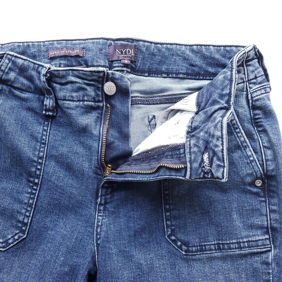 NYDJ Marilyn Straight Leg Blue Jeans Size 8 Sailor Pockets Lift Tuck Technology - Picture 6 of 12